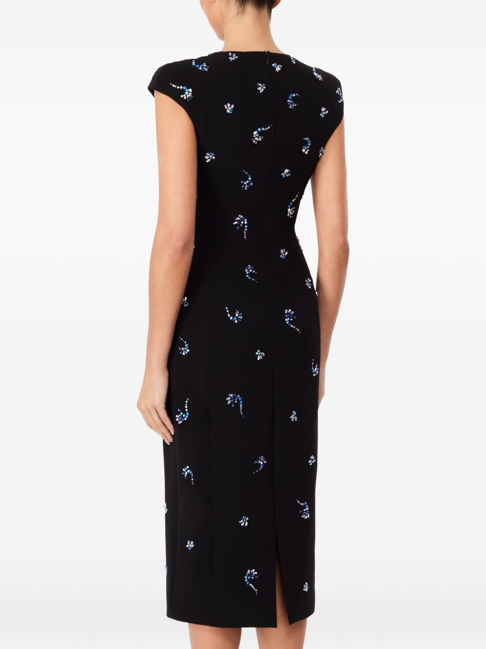 embellished cap-sleeve midi dress - 3