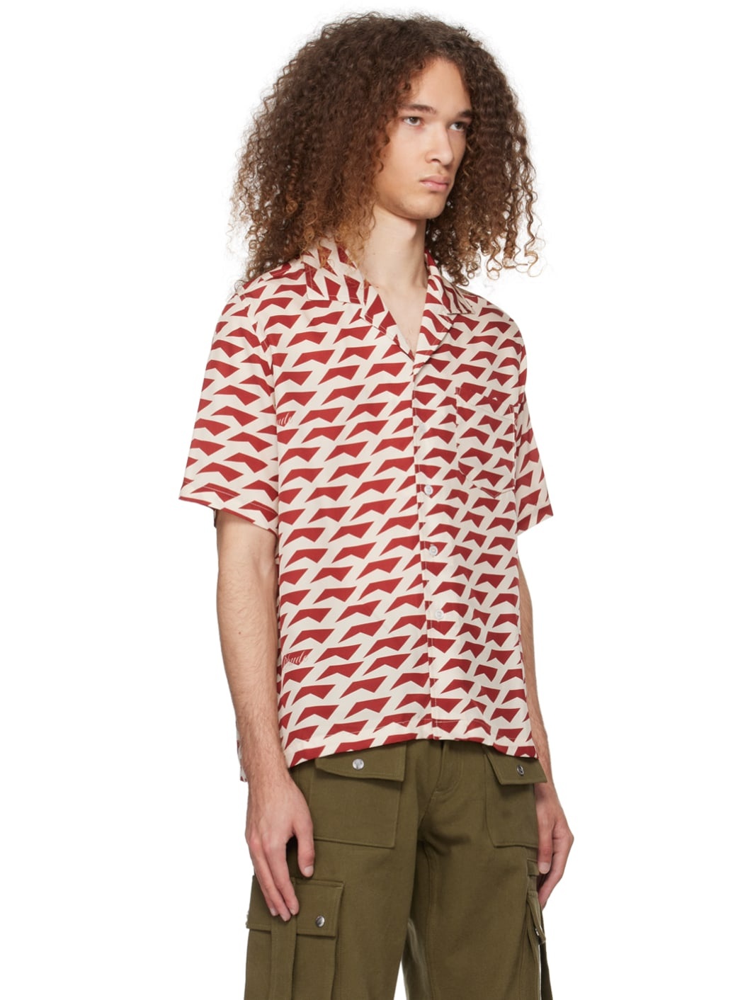 Off-White & Burgundy Dolce Vita Shirt - 2