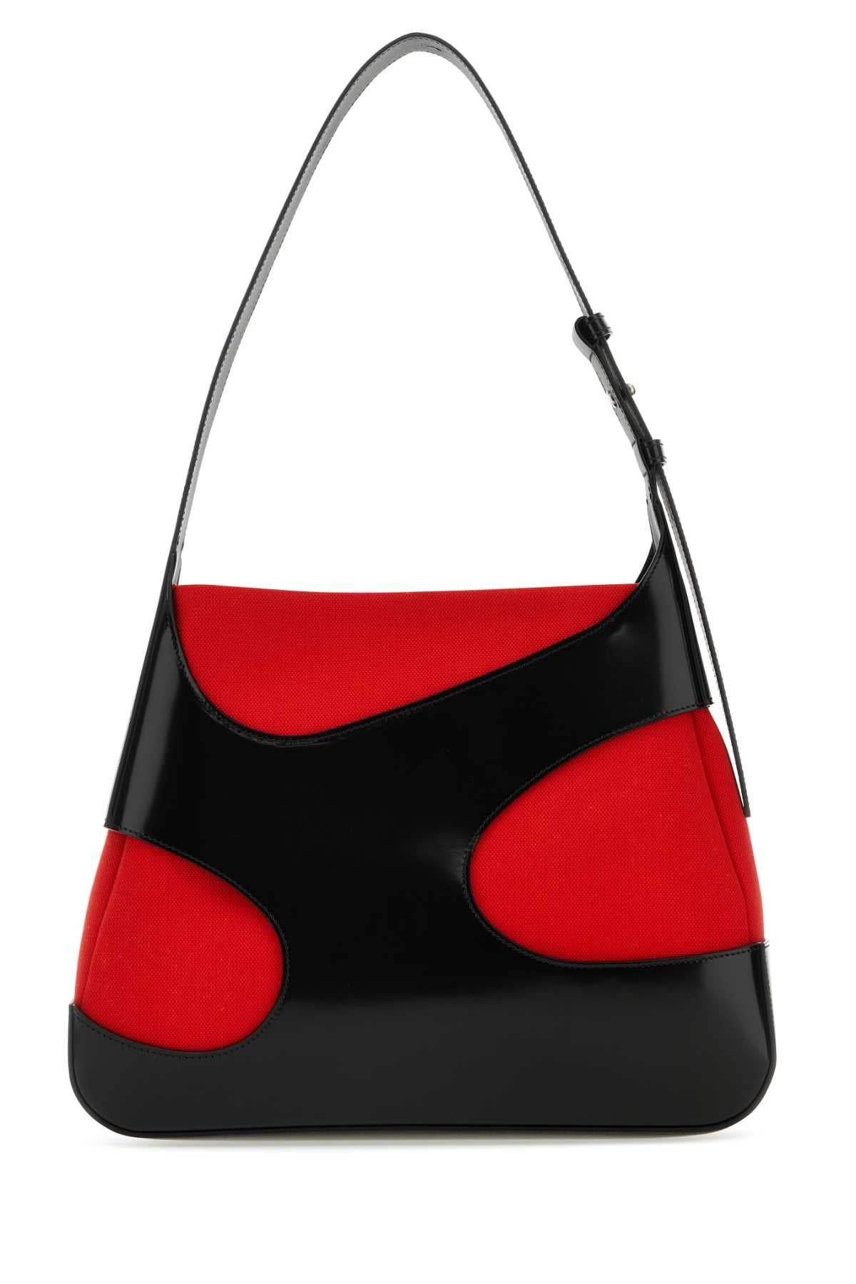 Salvatore Ferragamo Women Two-Tone Leather And Canvas Cut Out L Shoulder Bag - 3