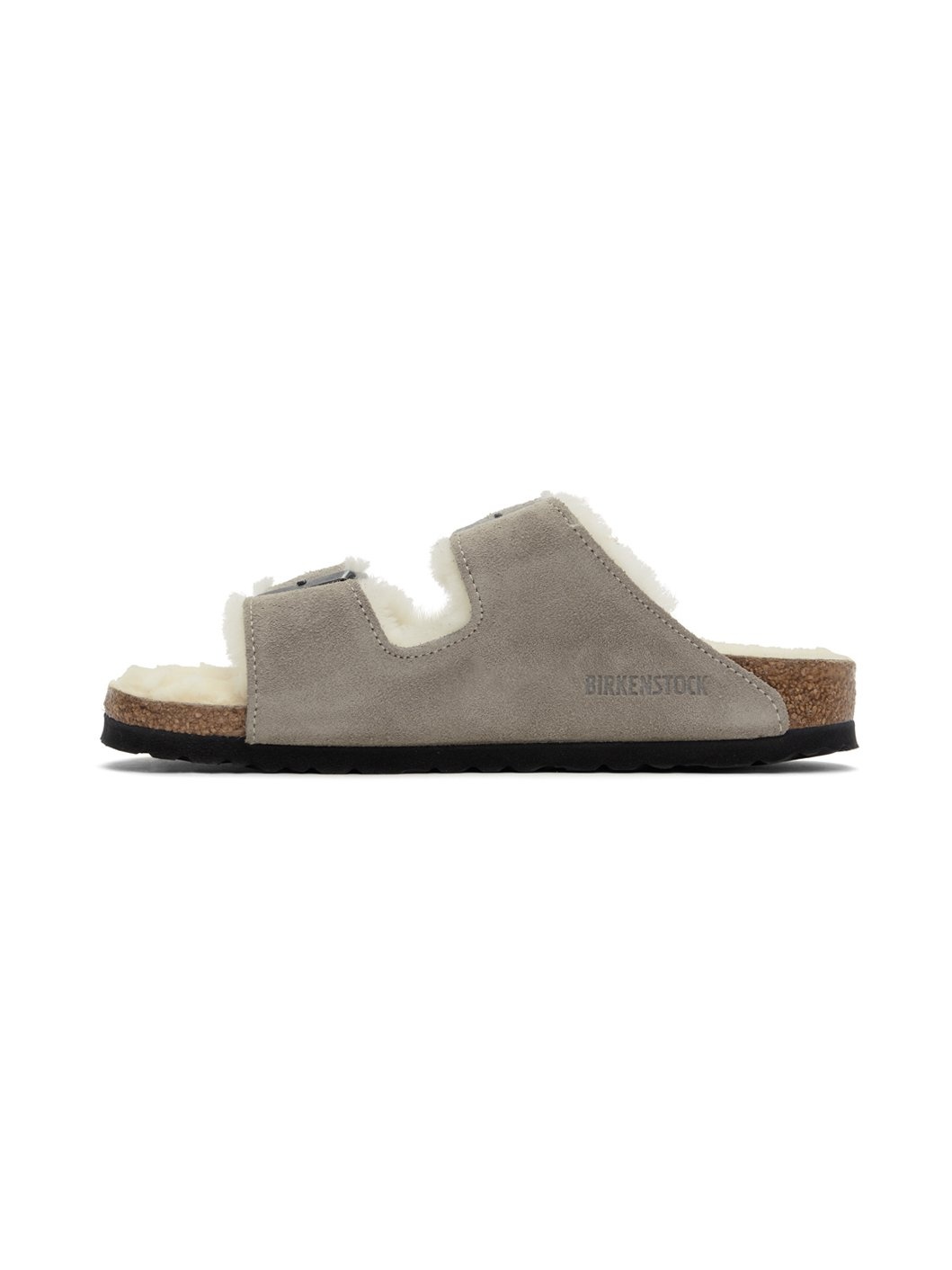 Gray Narrow Arizona Shearling Sandals - 3