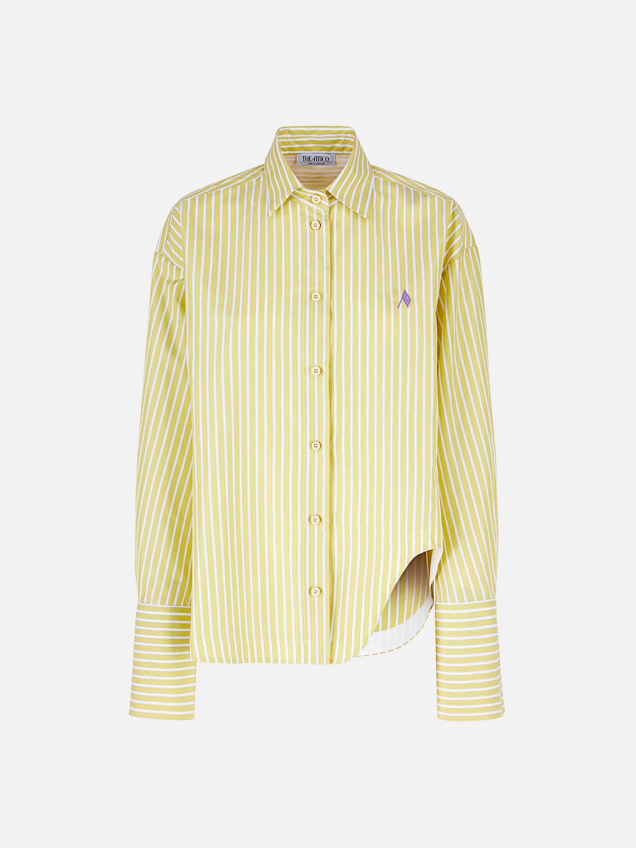 ''ELIZA'' LIGHT BANANA STRIPED SHIRT - 1