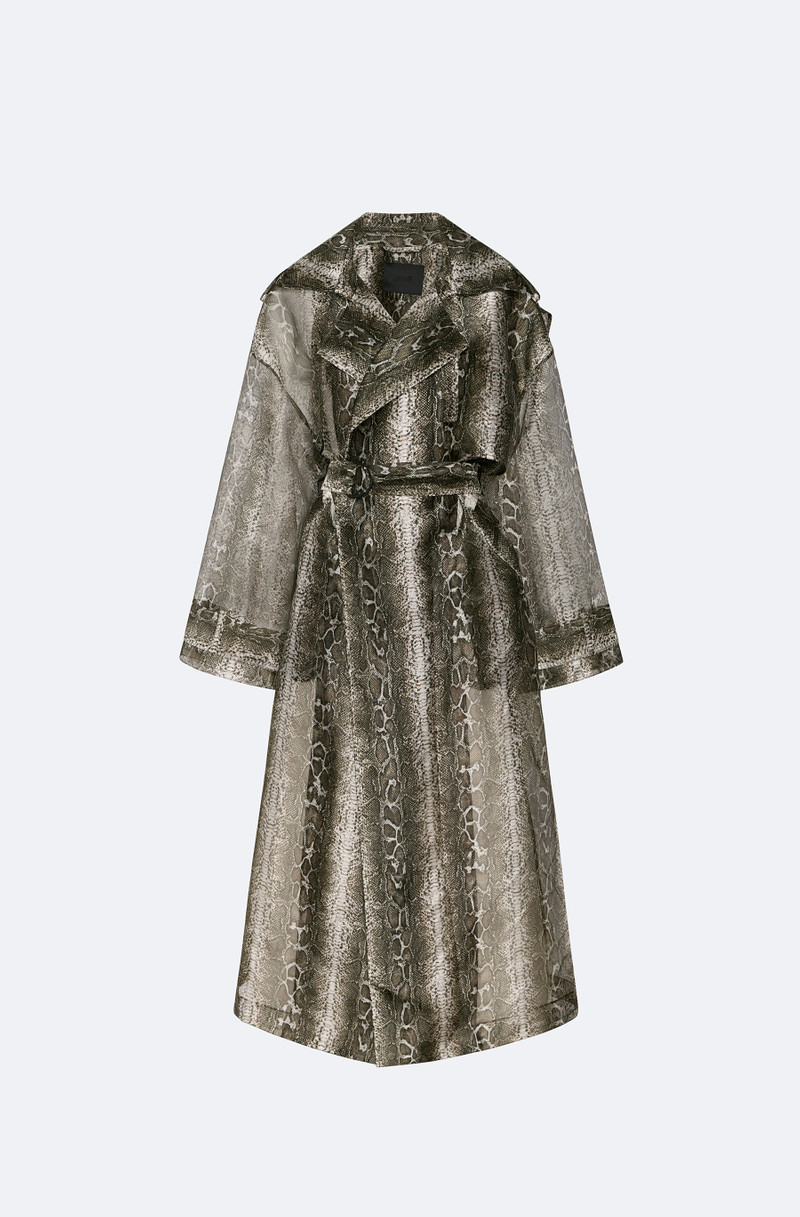 Snake Organza Double Breasted Trench 1