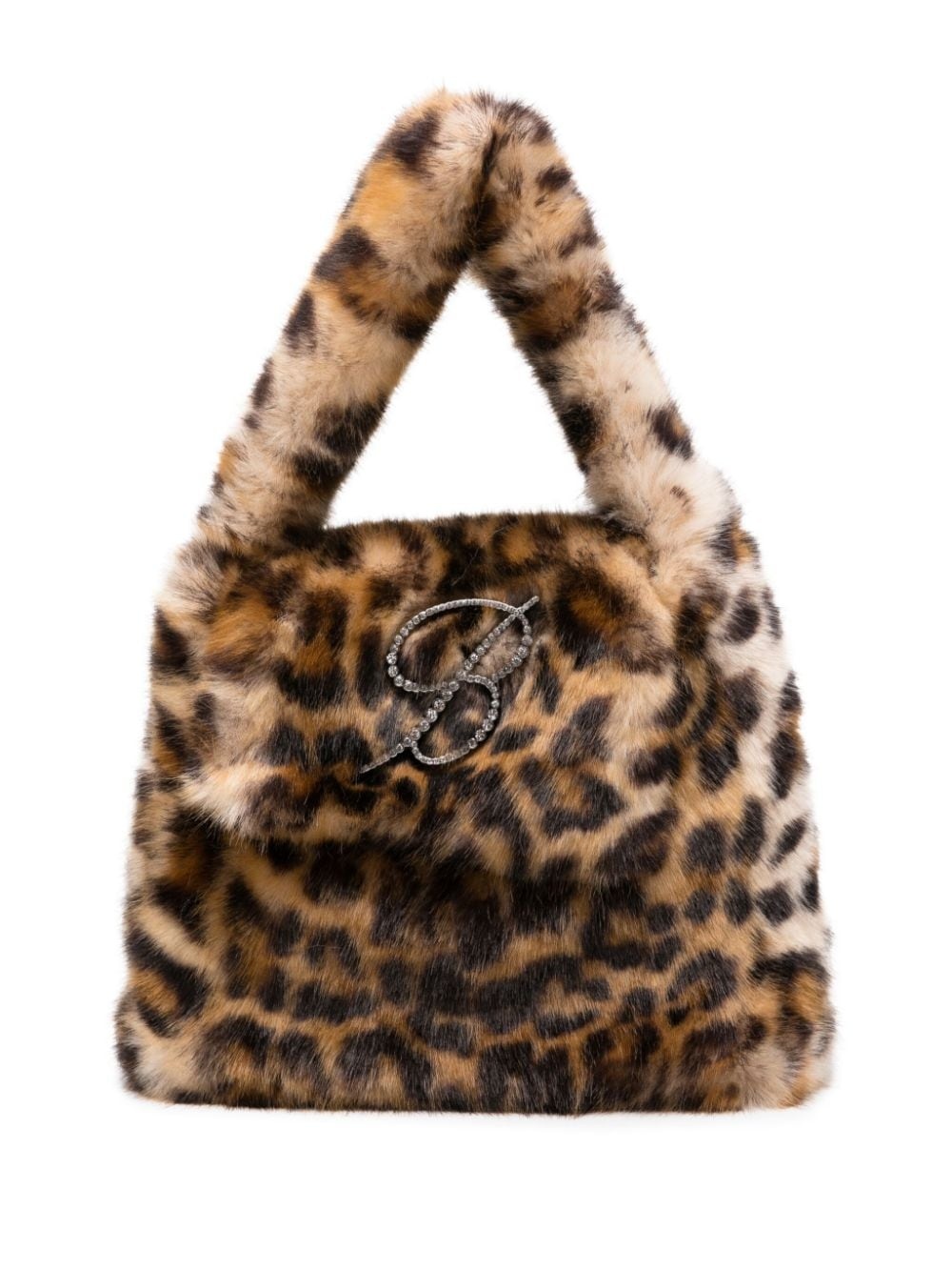 Rhinestone Logo leopard-print tote bag - 1