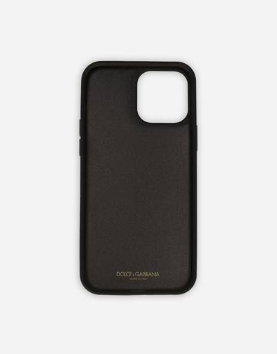 Dolce & Gabbana Calfskin iPhone 13 Pro Max cover with DG logo outlook