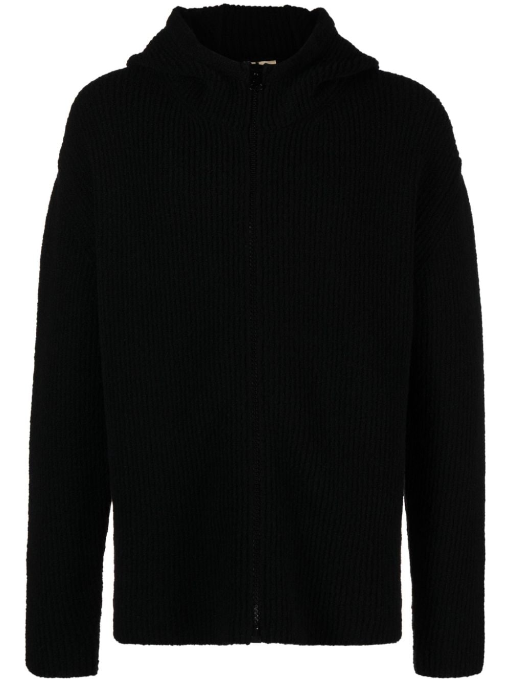 hooded ribbed-knit jumper - 2