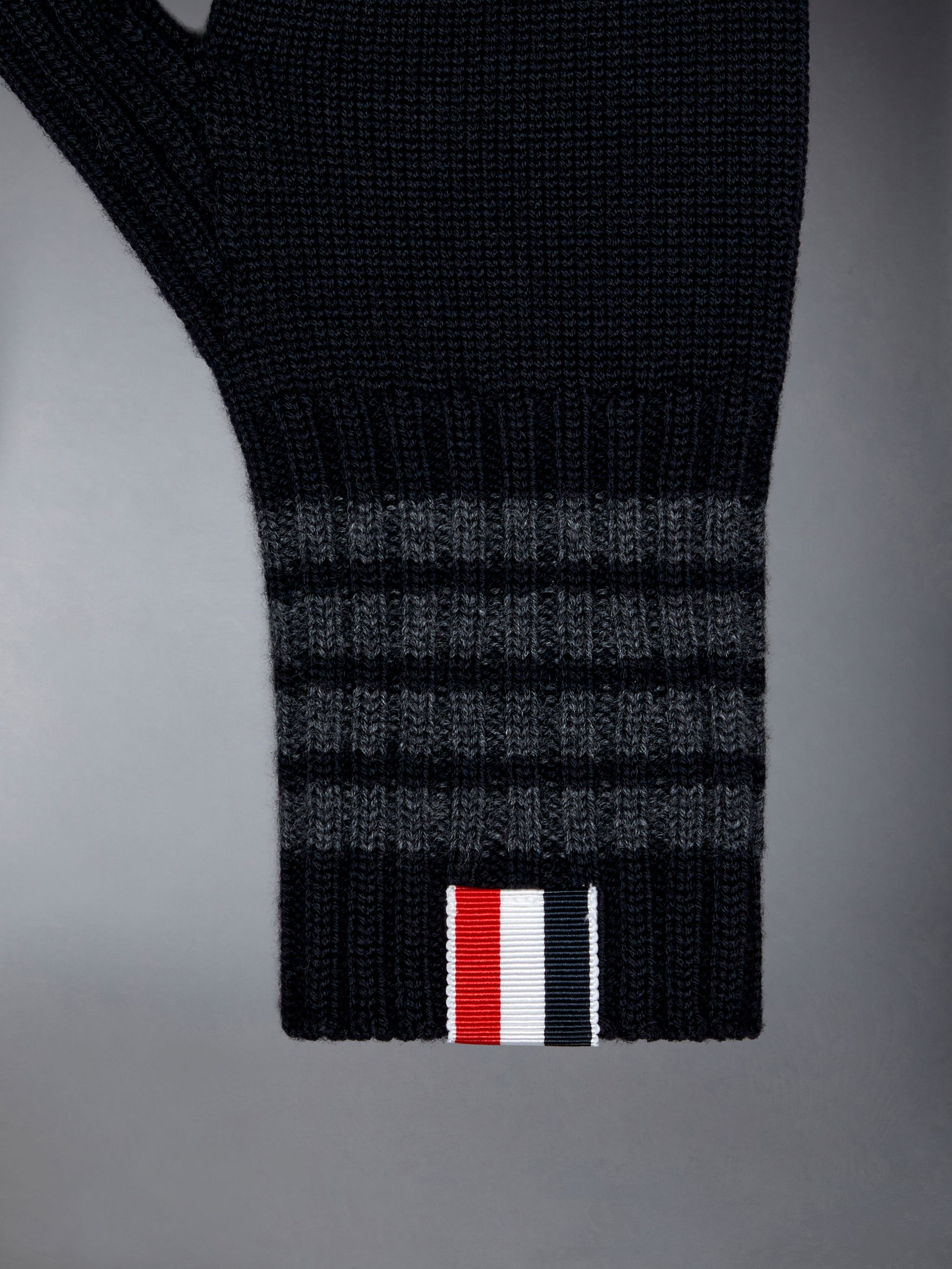 Merino Wool 4-Bar Fingerless Gloves - 3