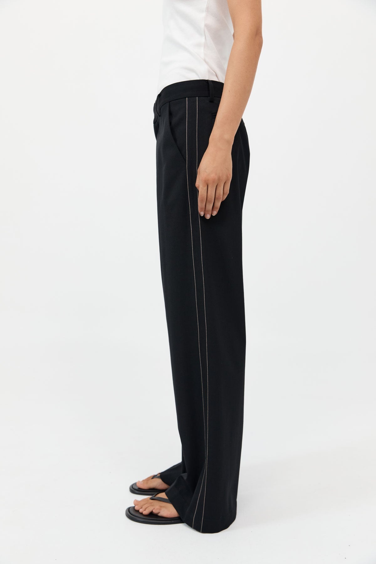 Side Stripe Pants - Black - 4