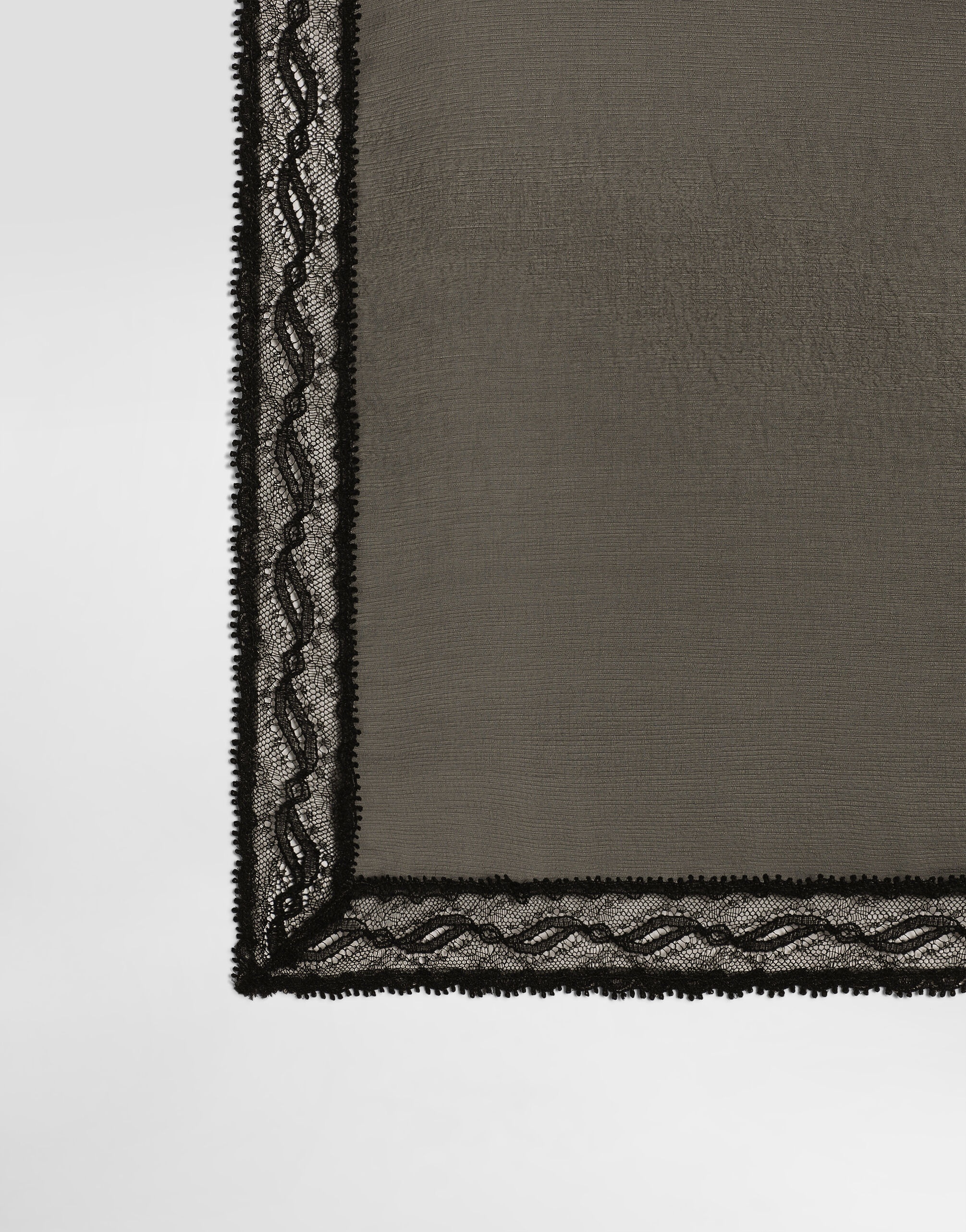 Chiffon scarf with lace bands (70x70) - 2