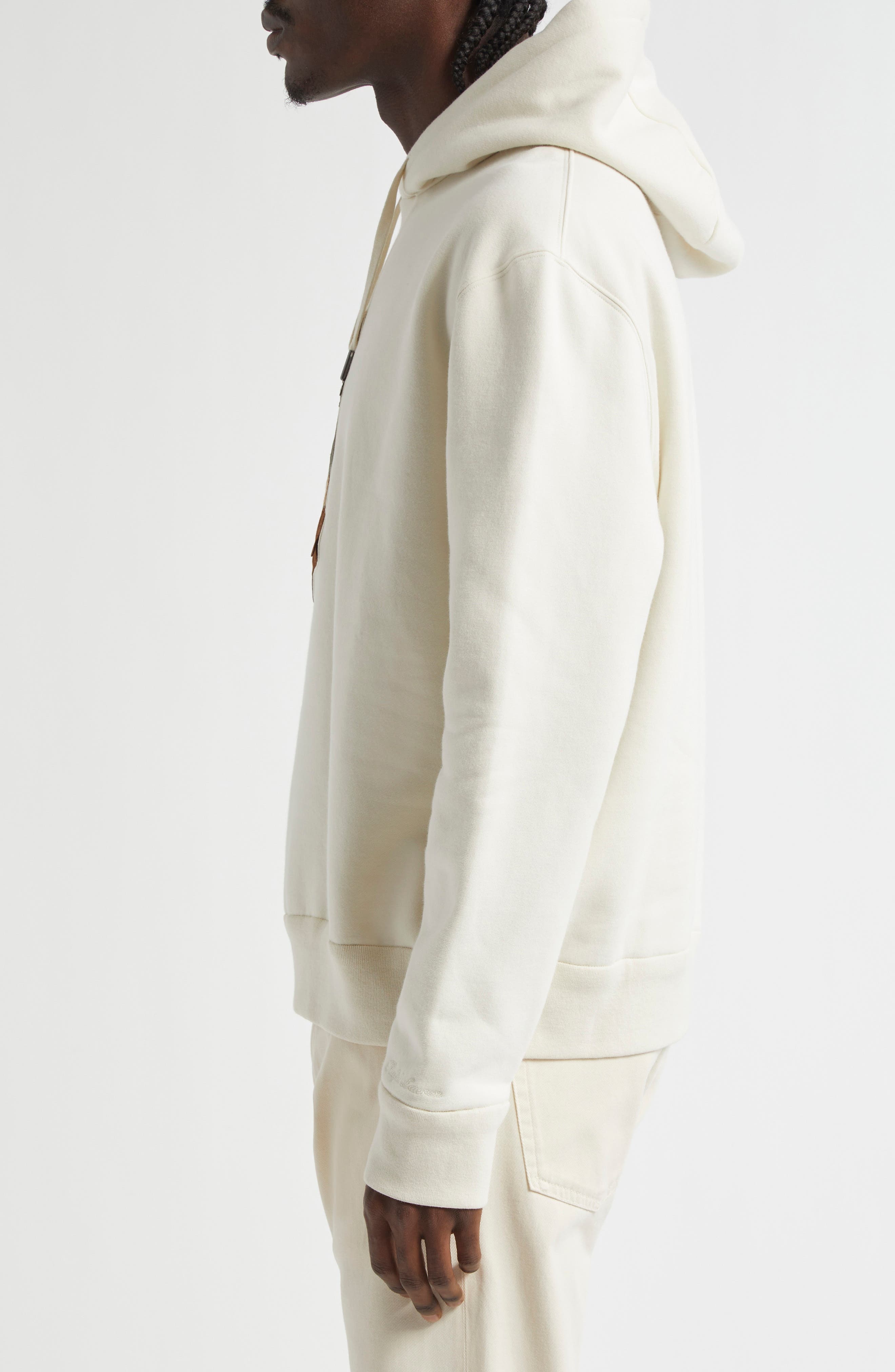 Ralph Lauren Purple Label Polo Bear Appliqué Fleece Hoodie in Classic Cream at Nordstrom - 3