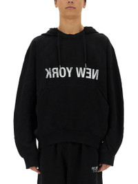 【HELMUT LANG関税込★】FW\"25★SWEATSHIRT WITH EMBOSSED LOGO HELMUT LANG 'THE HELMUT LANG' EMBROIDERED HOODED SWEATSHIRT