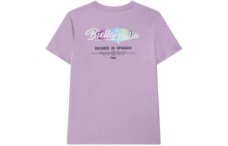 FILA (WMNS) FILA Logo Printing Casual Sports Short Sleeve Purple F11W128160F-VT outlook