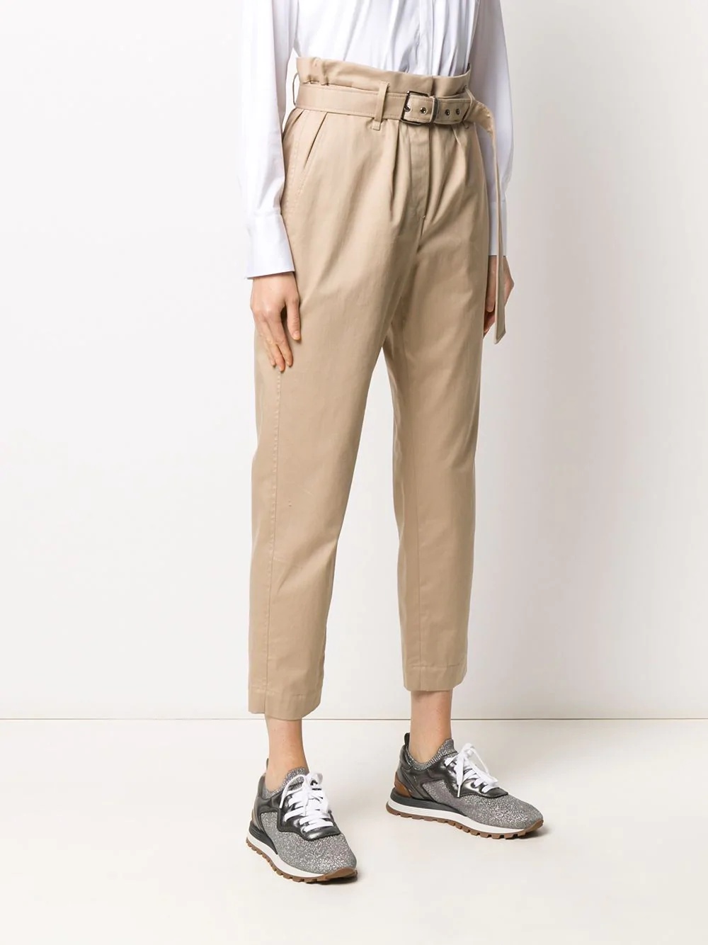 belted straight-leg trousers - 3