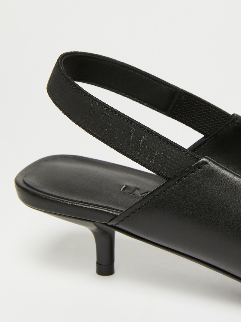 SLINGY Leather slingbacks with branded ribbon detail 5