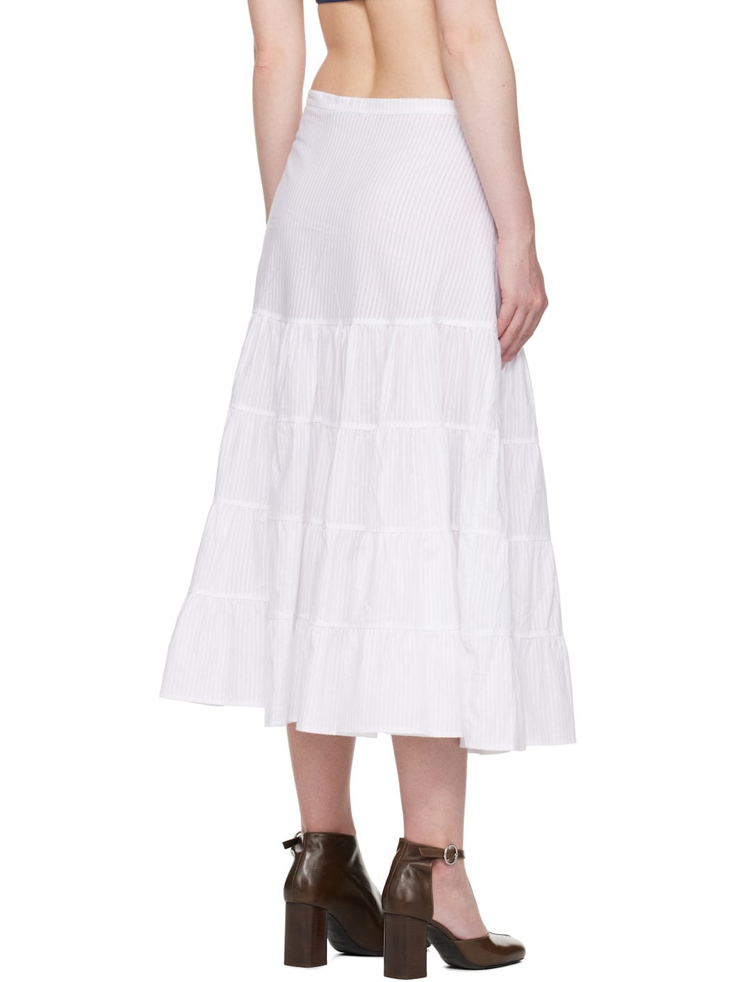 White Long Etoile Maxi Skirt - 3