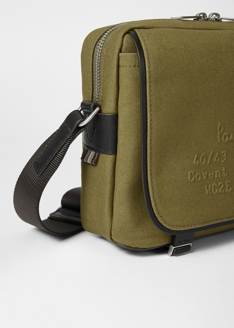 Khaki 'Floral Street' Cotton Canvas Messenger Bag 5