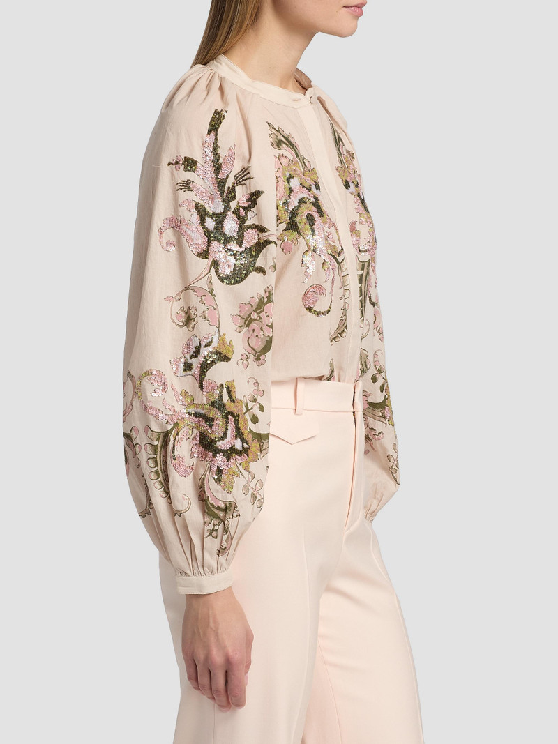 Women's Heidi Sequined Voile Blouse - Ecru 4