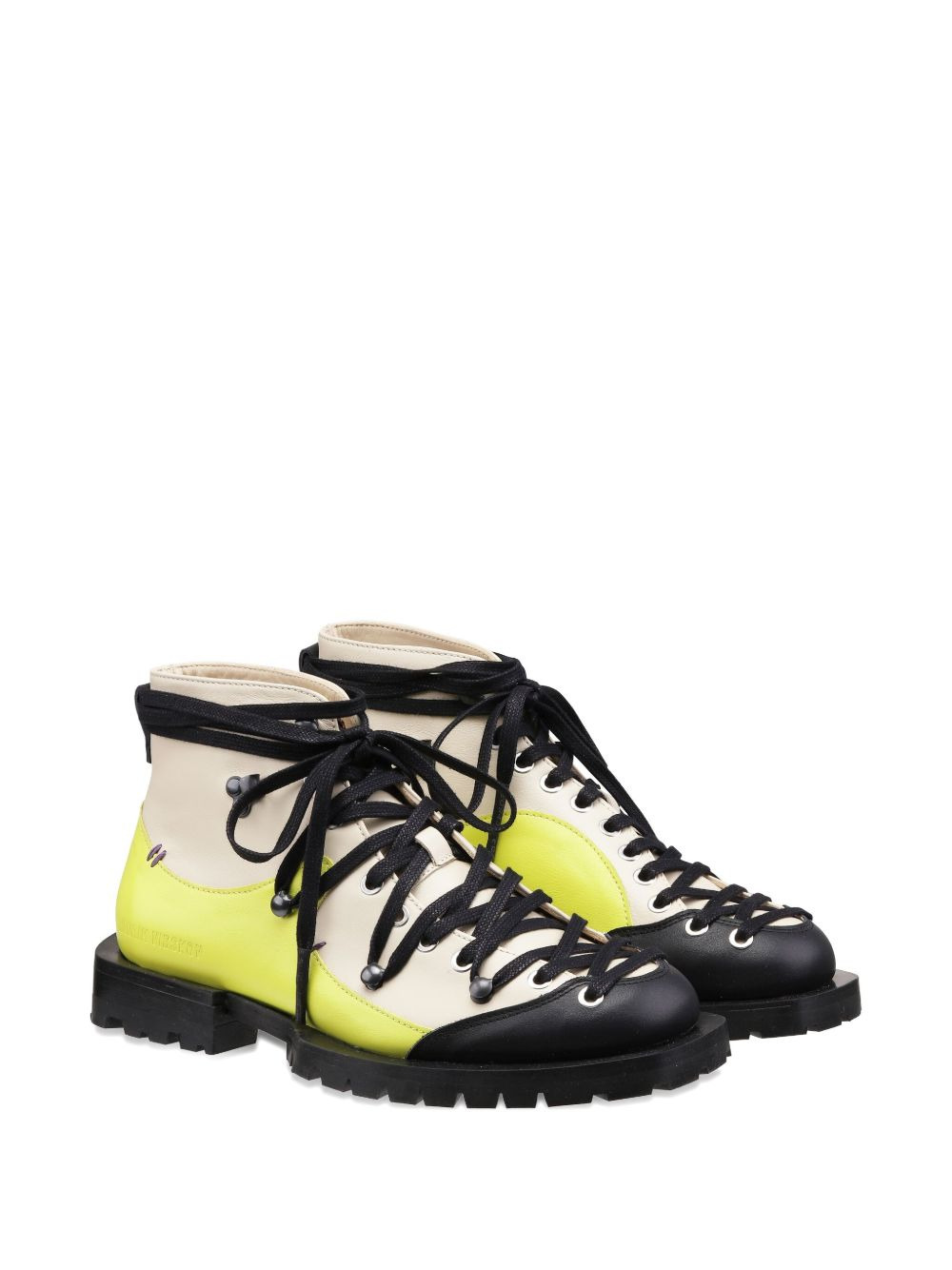 lace-up panelled boots - 2
