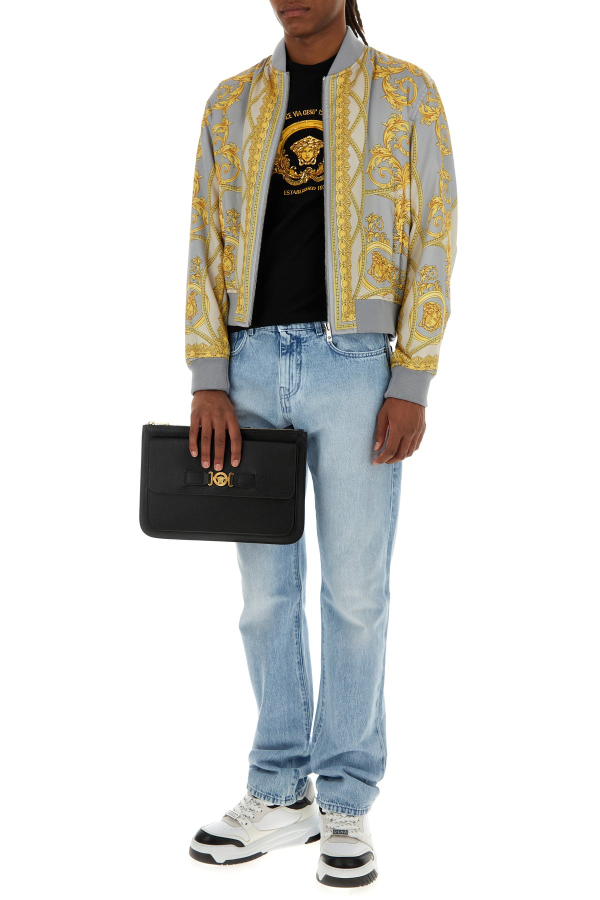 Printed polyester bomber jacket - 6
