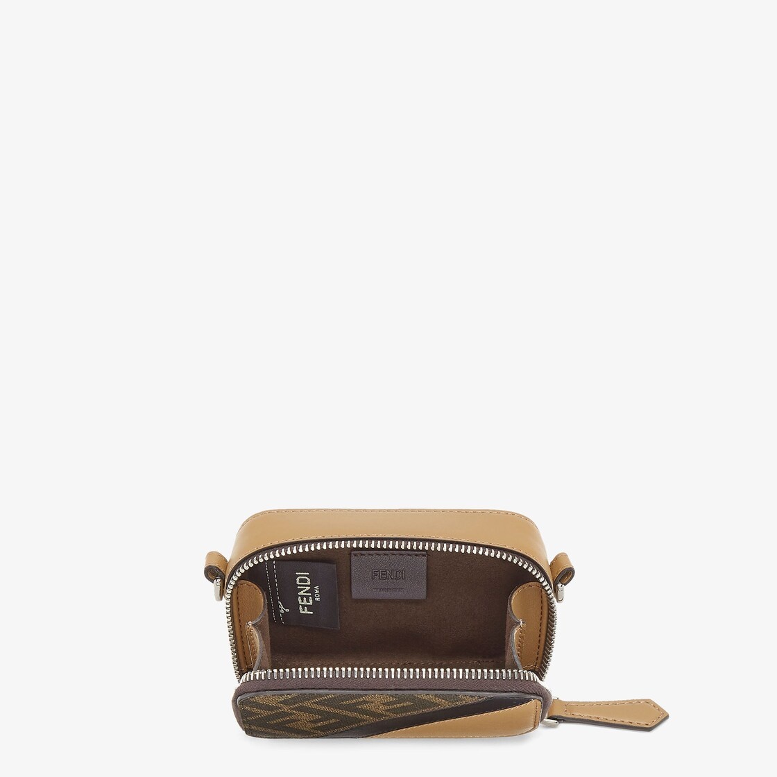 Compact mini pouch with zip fastening. The cross-body strap is adjustable and detachable. Made of te - 3