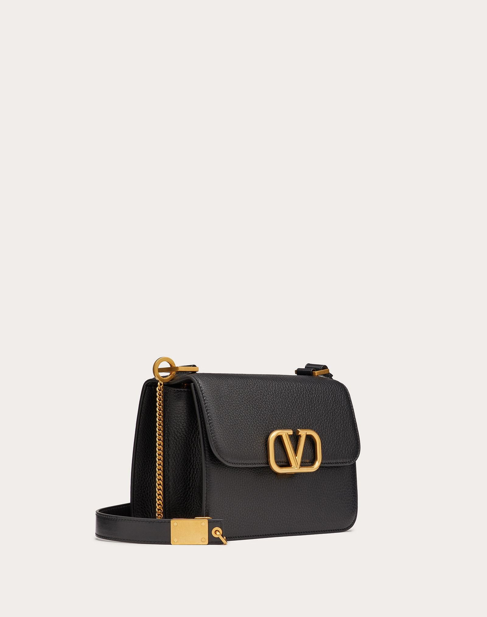 VSLING Grainy Calfskin Shoulder Bag with Contrast Stitching - 2