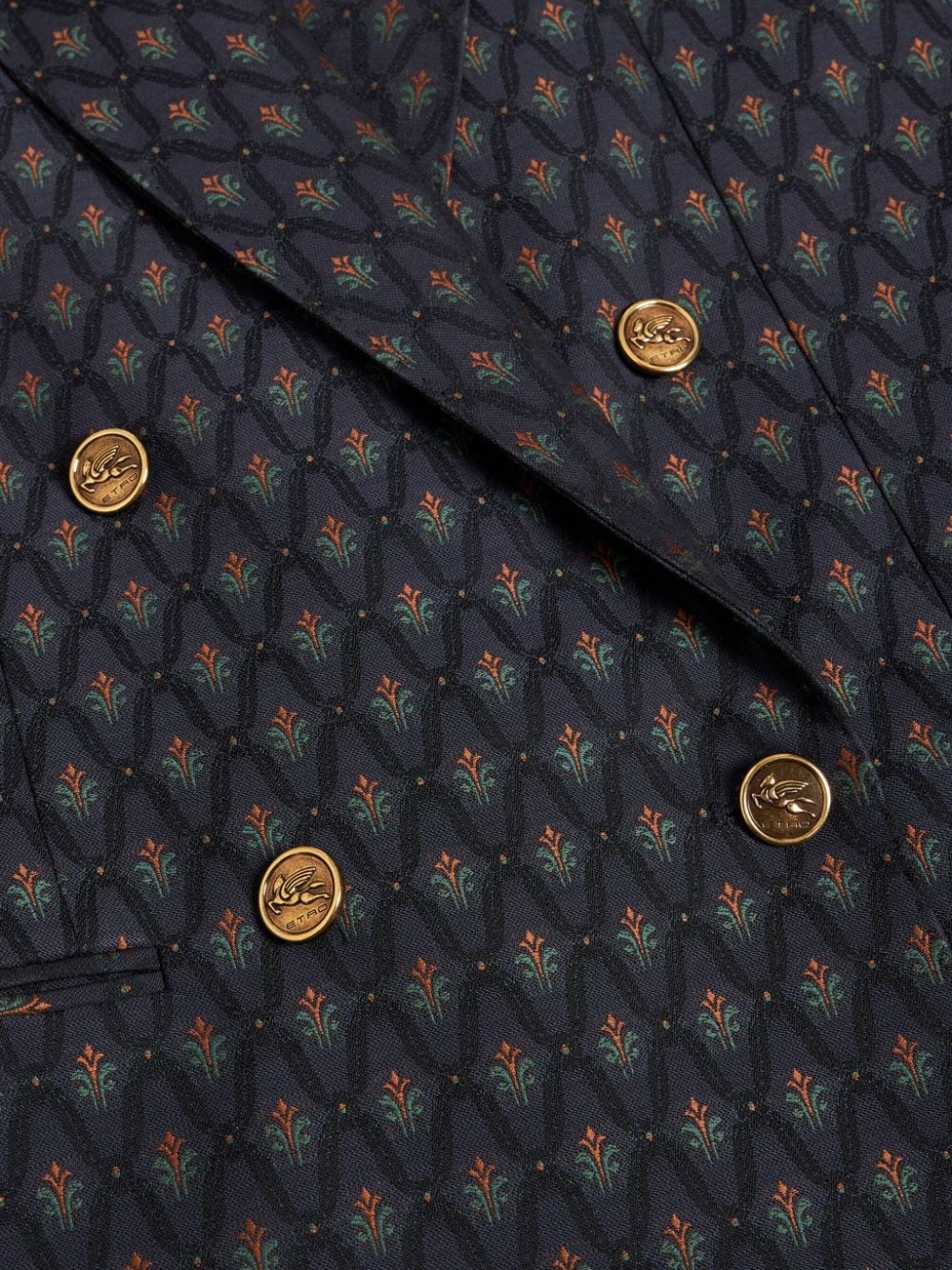 double-breasted wool jacquard jacket - 6
