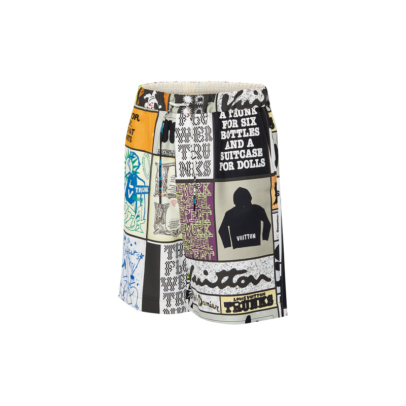 Louis Vuitton Silk Blend Printed Drawstring Shorts outlook