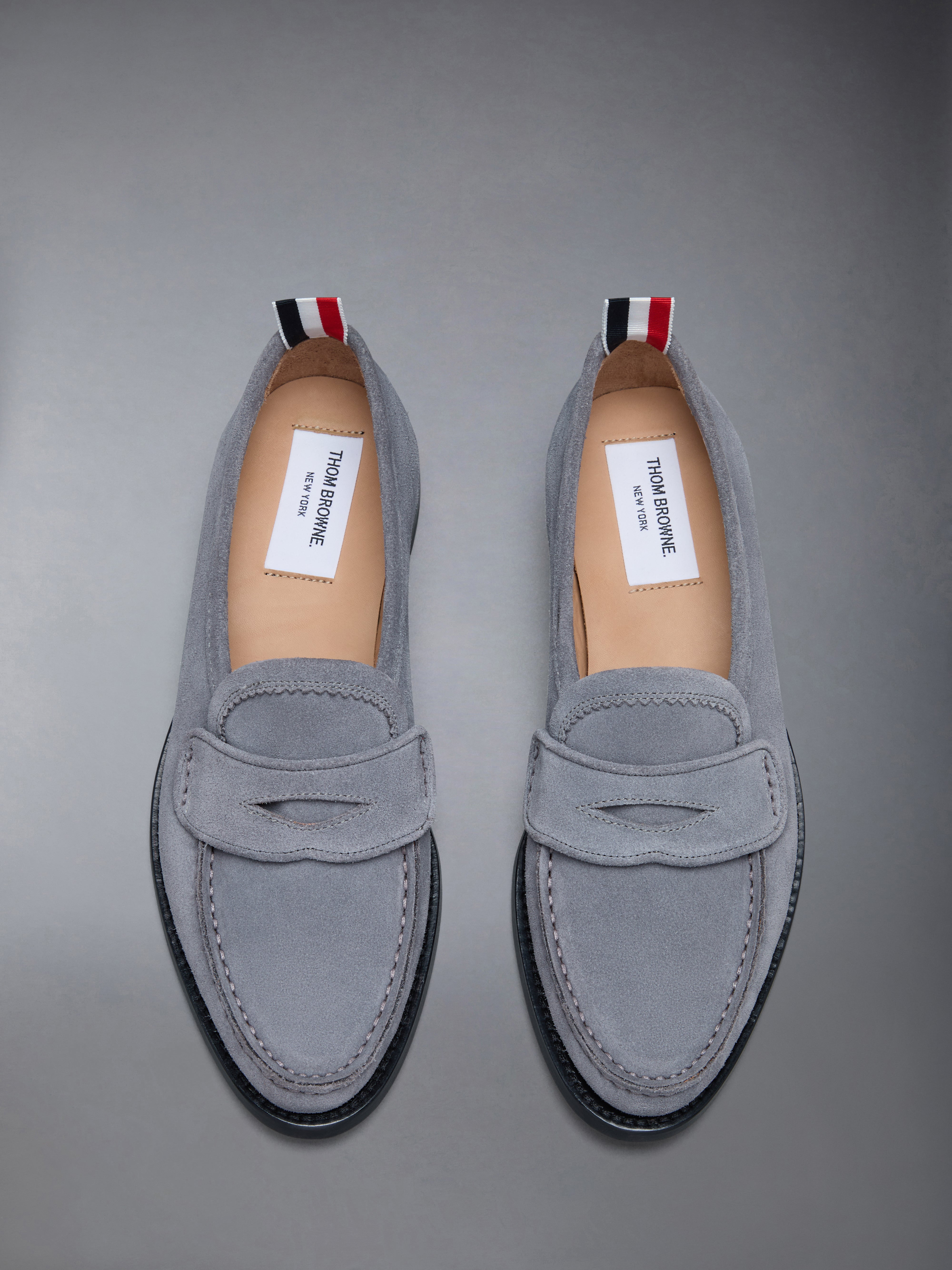 CALF SUEDE PLEATED VARSITY LOAFER - 5
