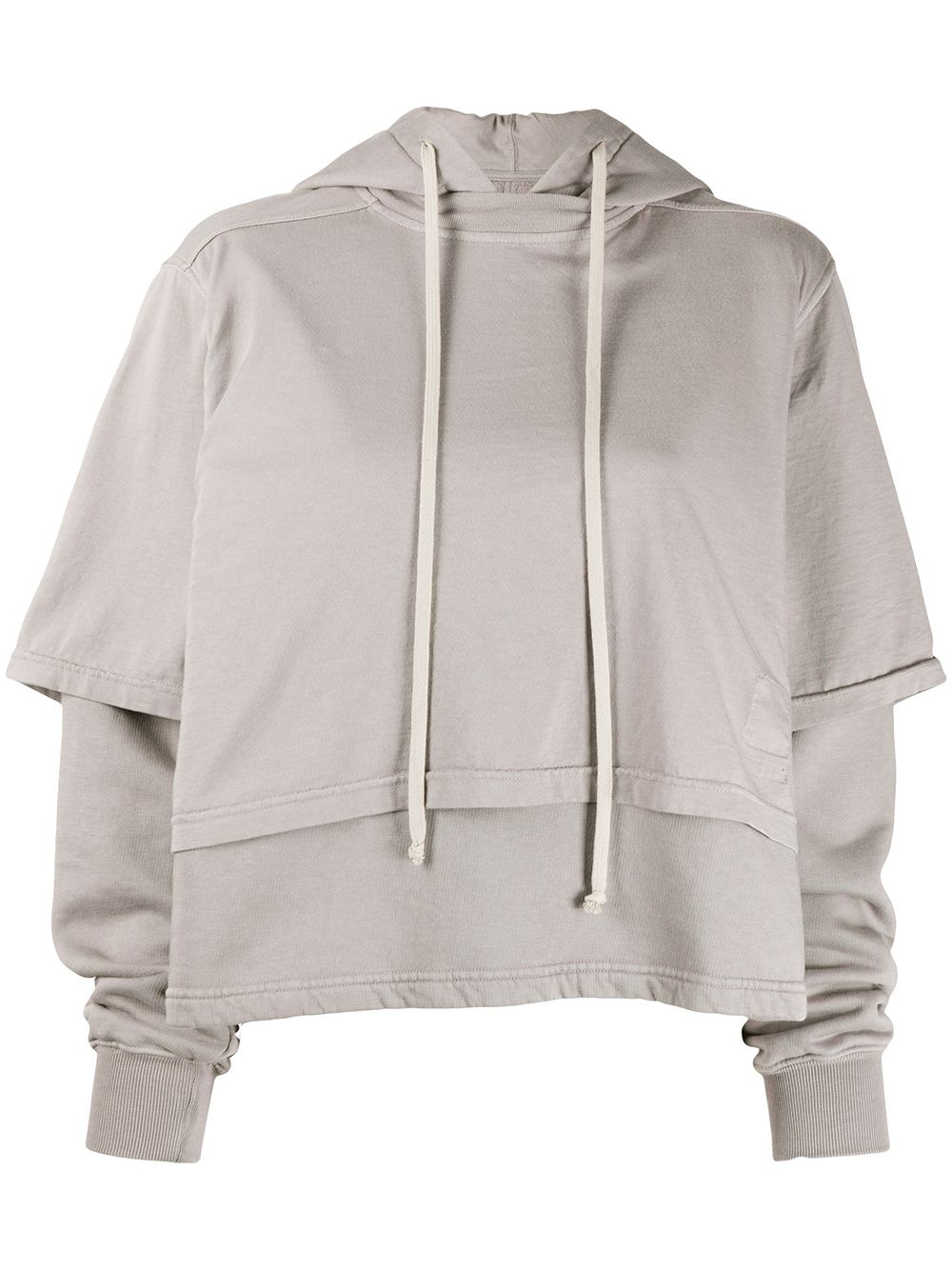 layered hooded sweatshirt  - 1