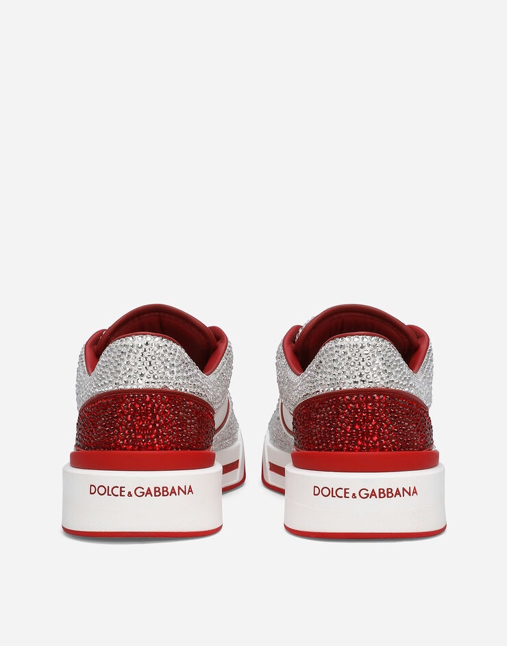 Calfskin New Roma sneakers with fusible rhinestones - 3