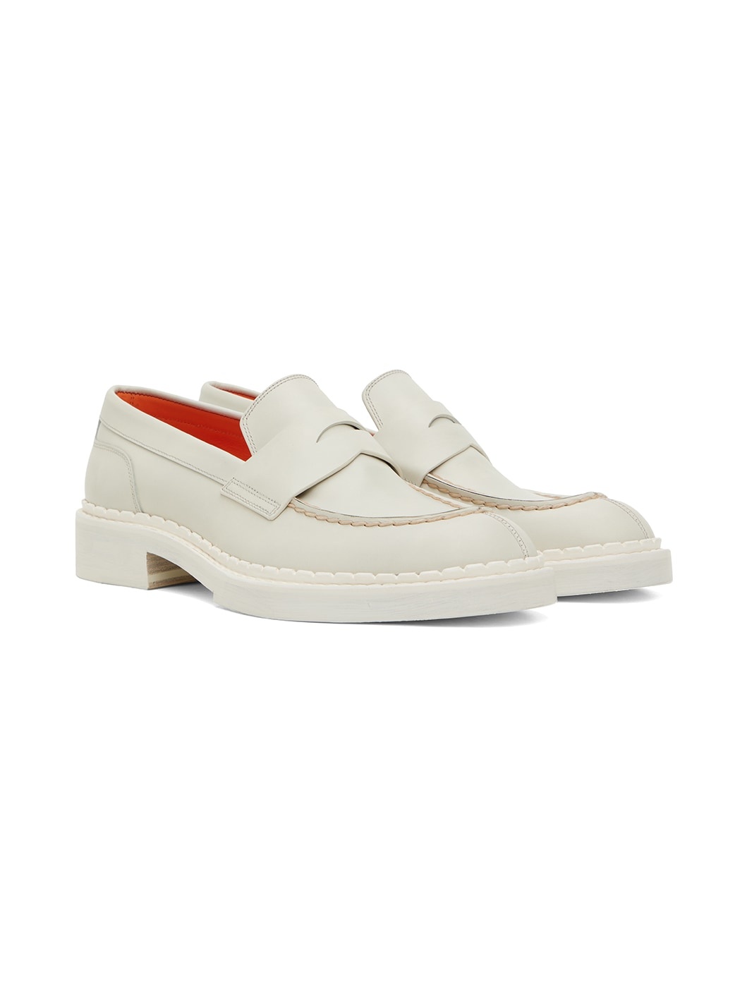 Off-White Leather Loafers - 4