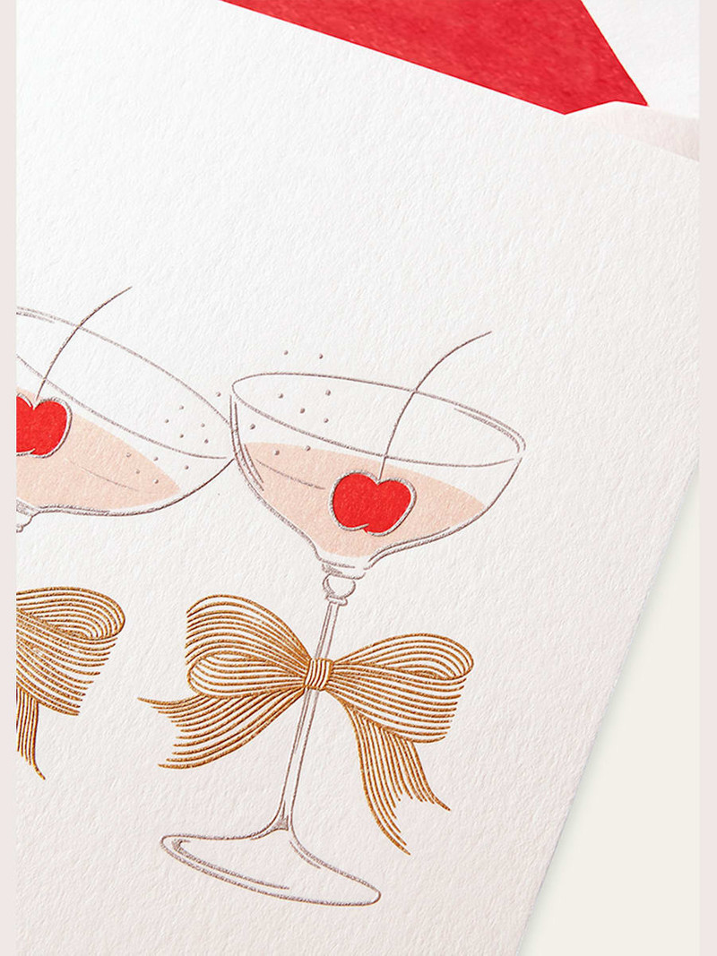 Smythson Martini Glass Folded Cards, Box of 6 outlook