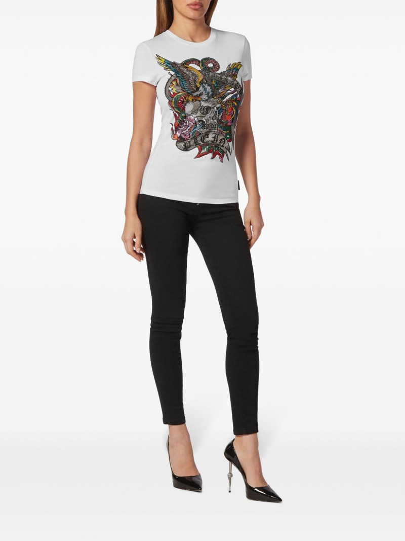 PHILIPP PLEIN tattoo-embellished T-shirt outlook