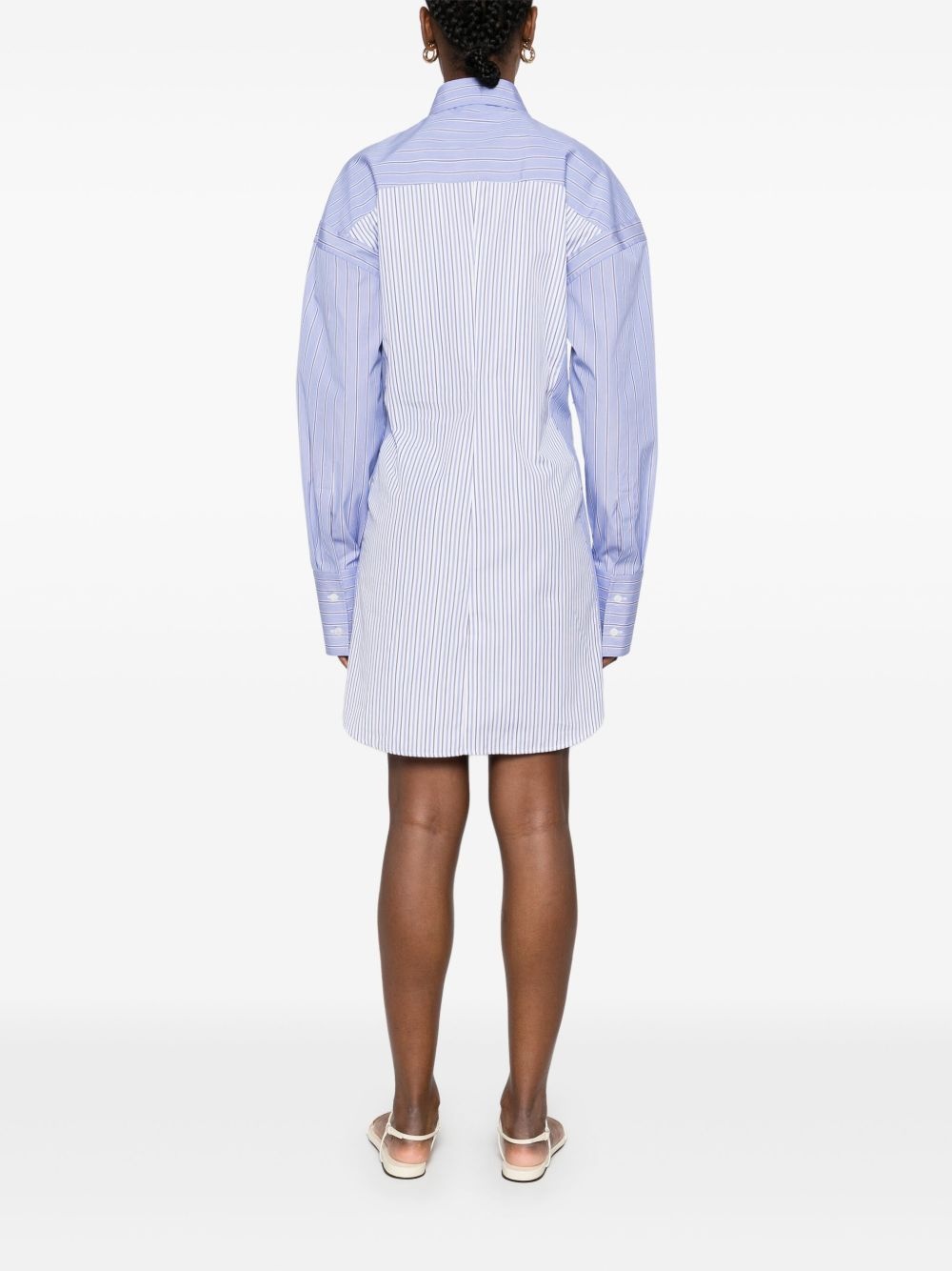 striped shirt mini dress - 4
