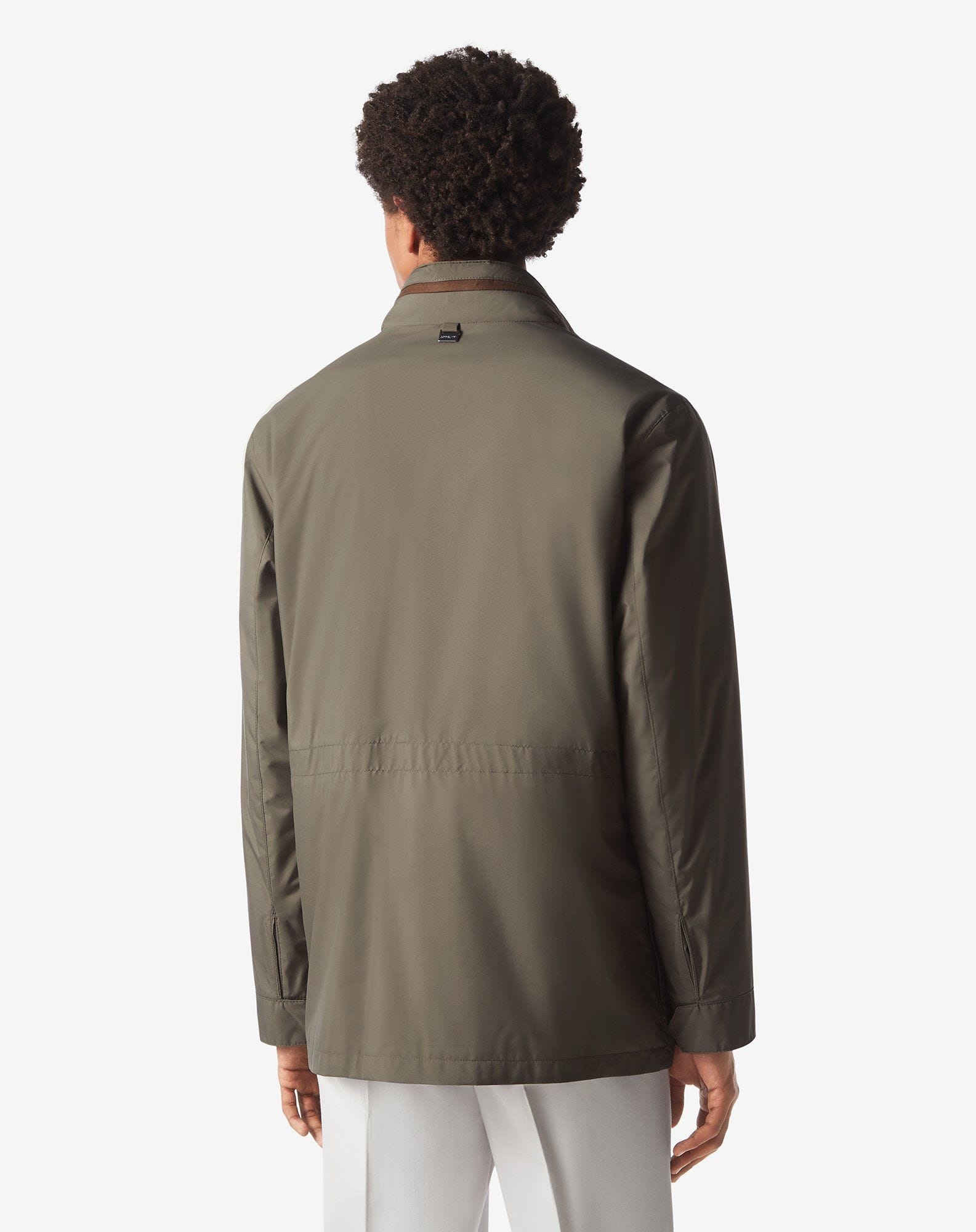 Green water-repellent fabric caban - 4