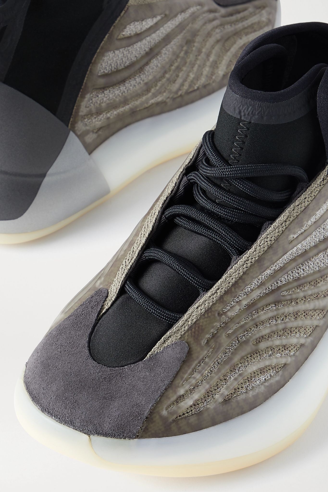 Yeezy QNTM suede and rubber-trimmed Primeknit and neoprene sneakers - 4