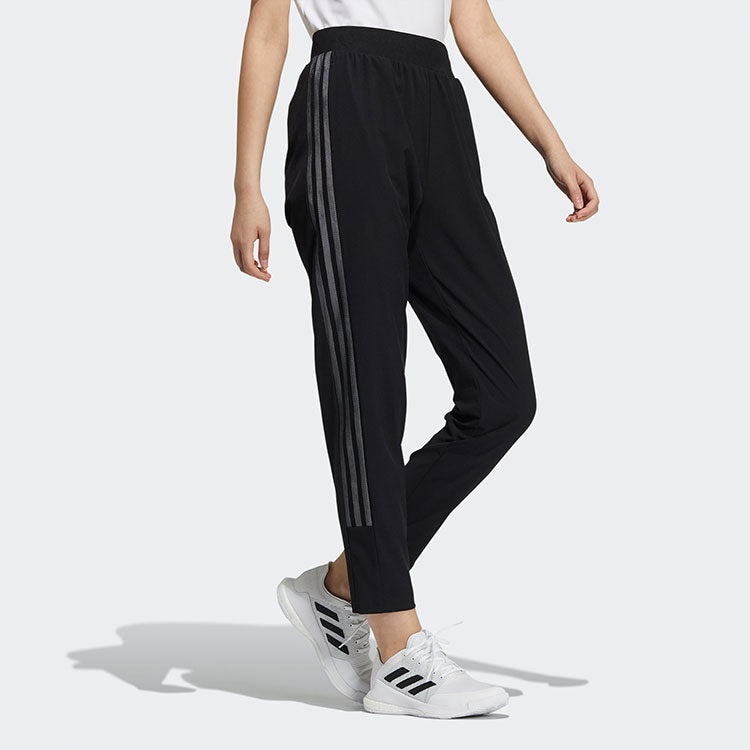 (WMNS) adidas Logo Alphabet Printing Long Pants/Trousers Black H09725 - 3