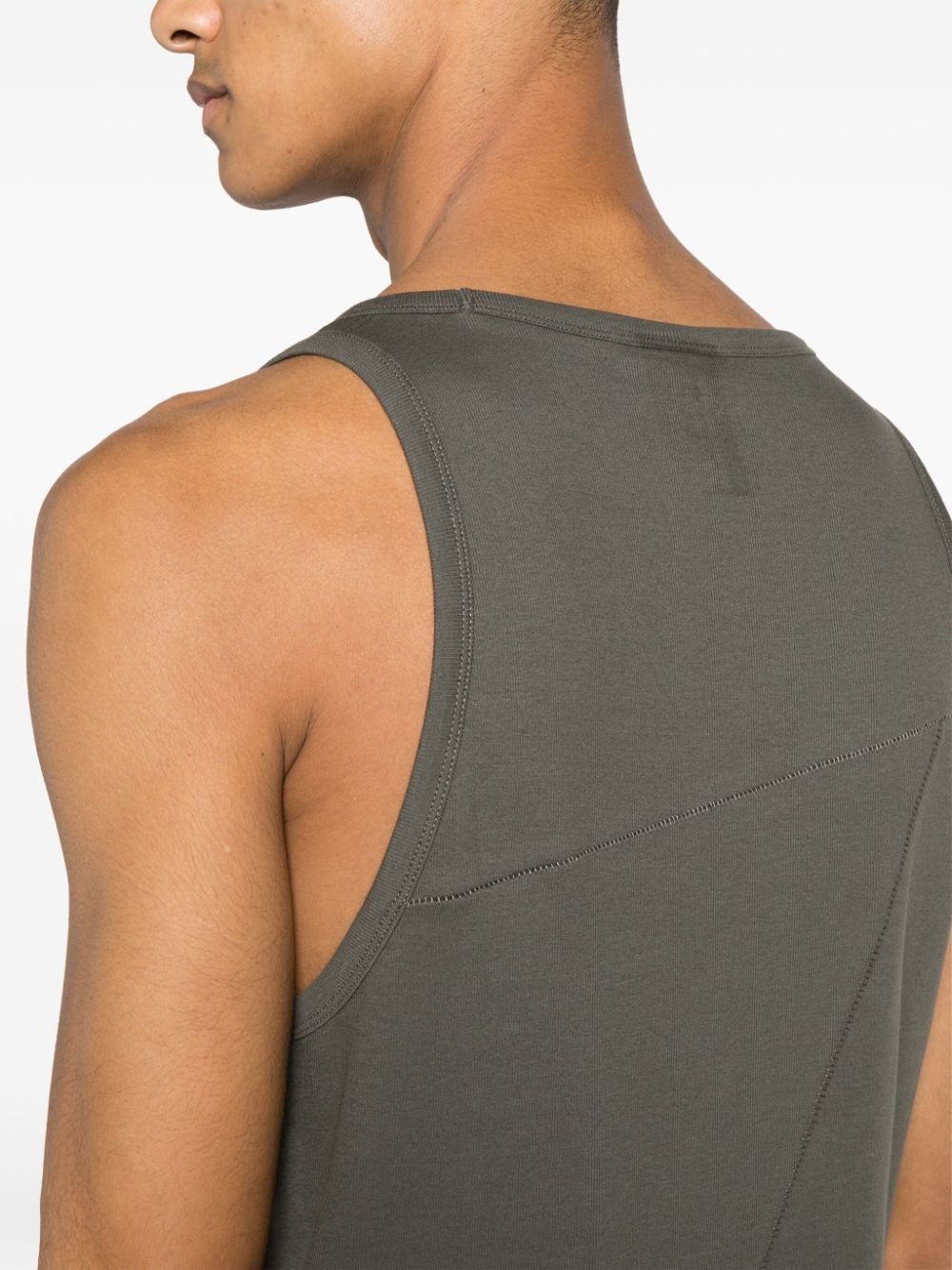 asymmetric-panels cotton tank top - 5