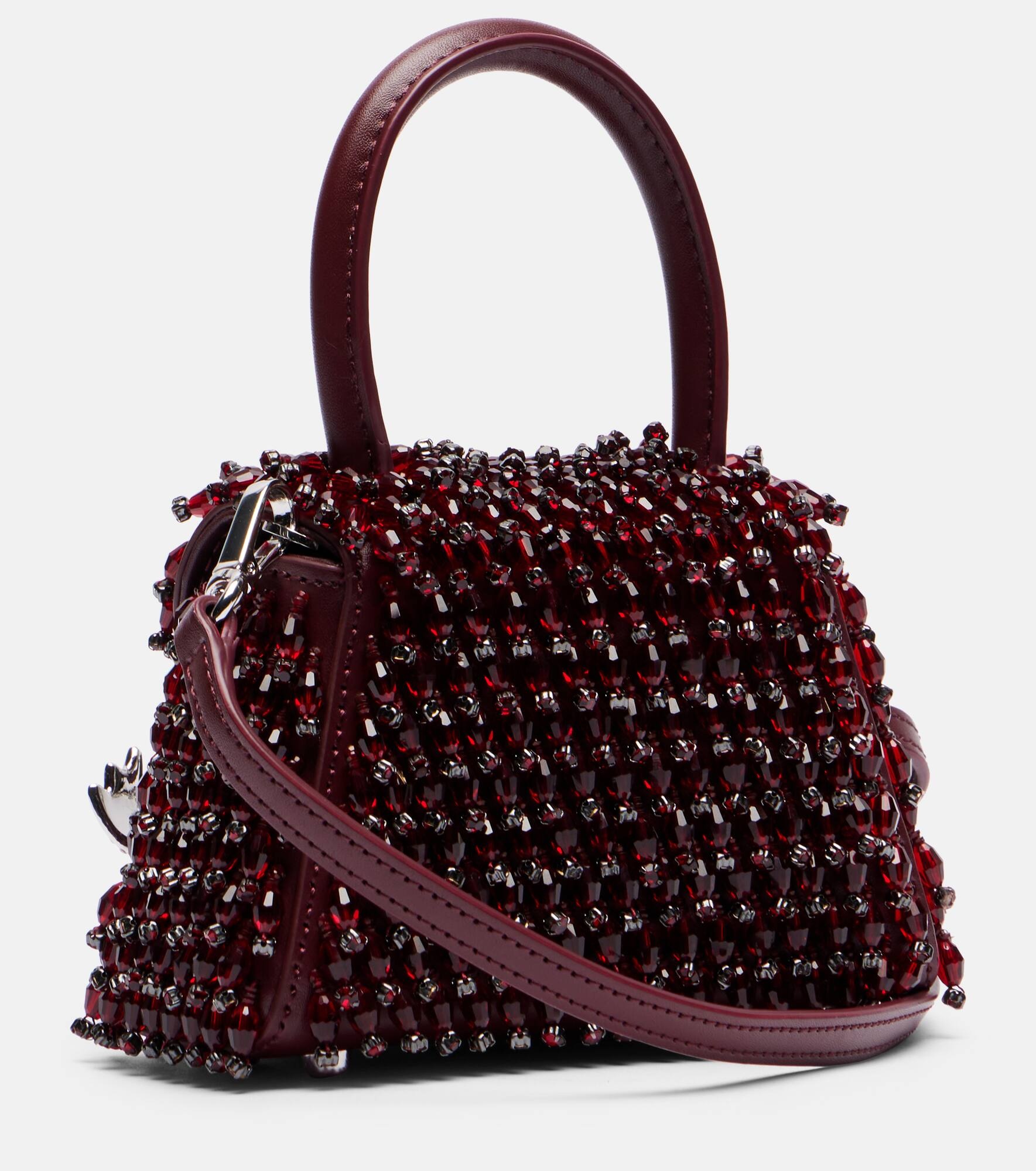Bow Micro beaded leather tote bag - 4