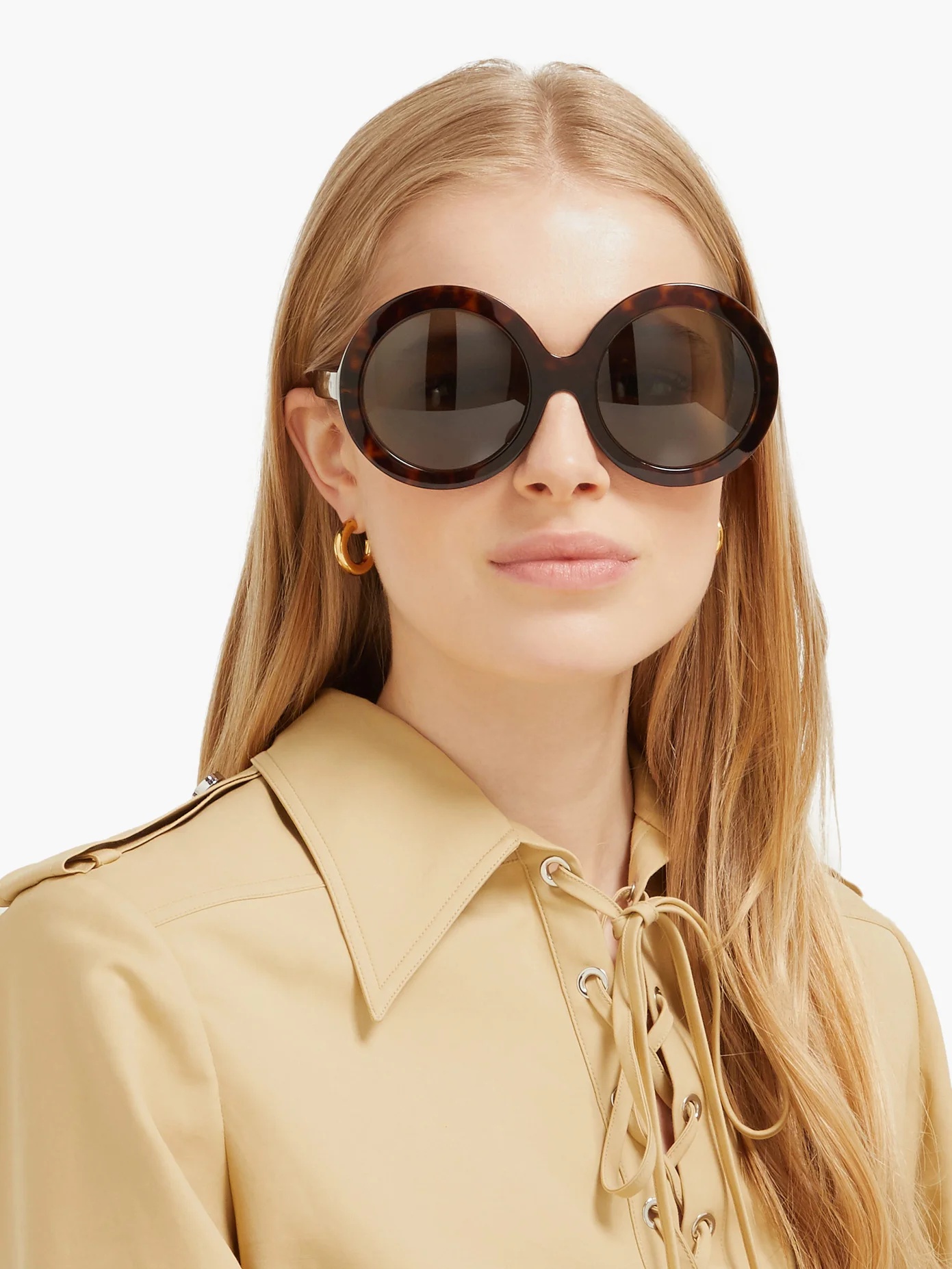 Round tortoiseshell-acetate sunglasses - 2