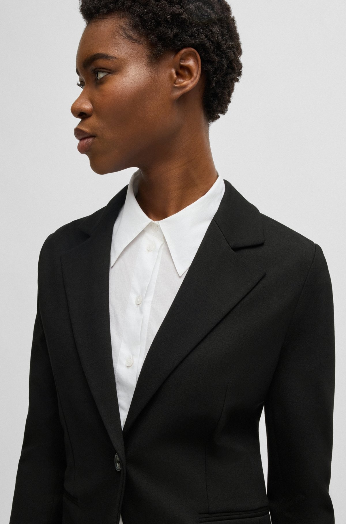 FITTED BLAZER IN STRETCH JERSEY - 5