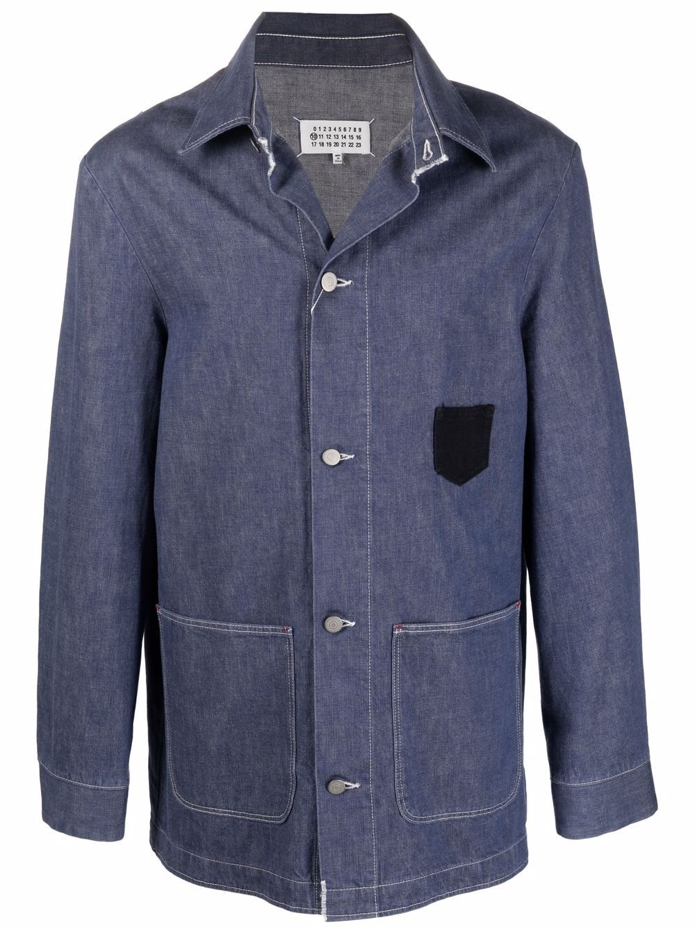 button-up denim shirt jacket - 1