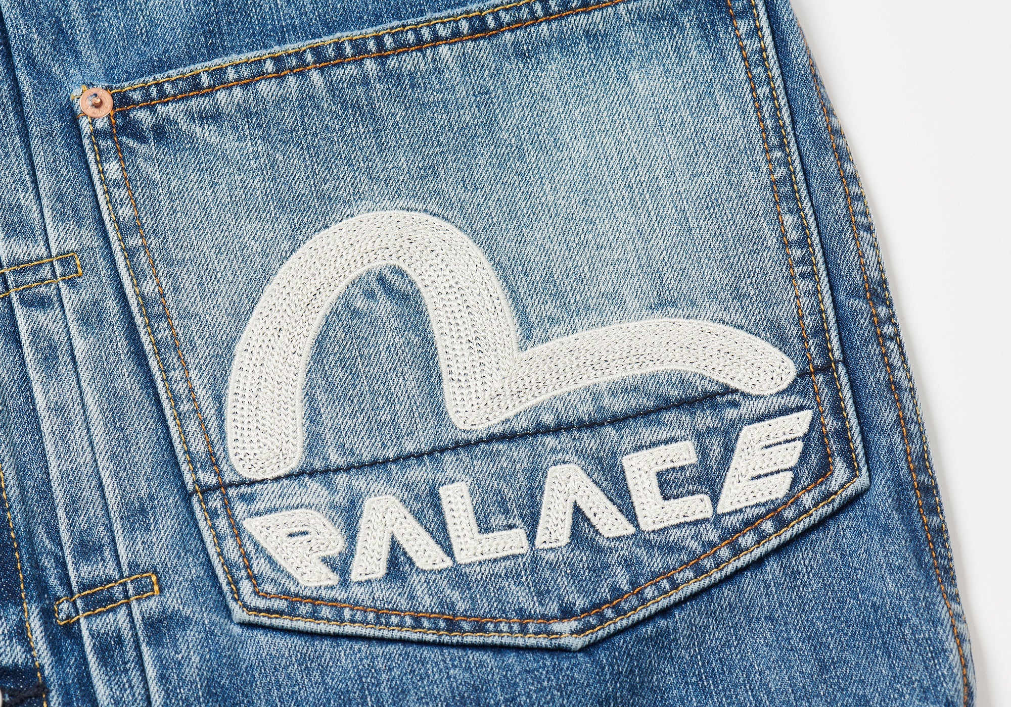 PALACE EVISU DICE DENIM JACKET LIGHT WASH - 4