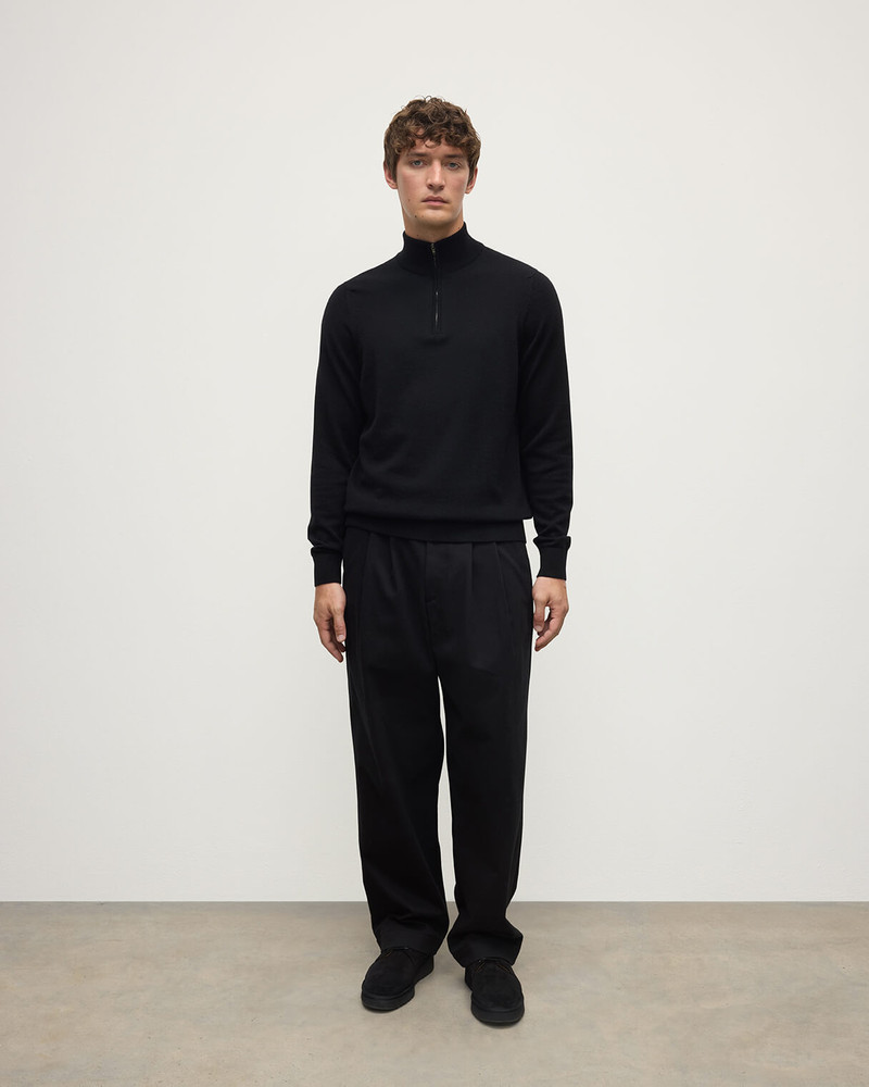 Johnstons of Elgin Classic Cashmere Black Zip Neck Jumper outlook