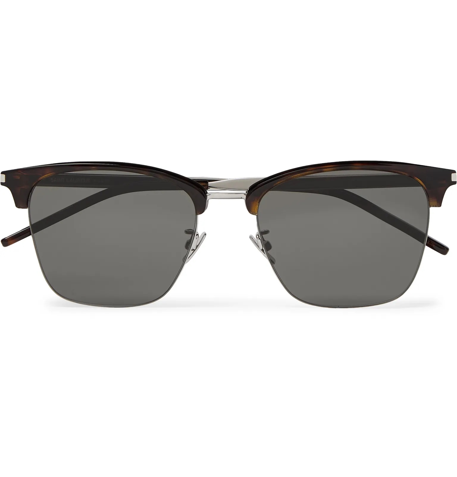 D-Frame Tortoiseshell Acetate and Silver-Tone Sunglasses - 1