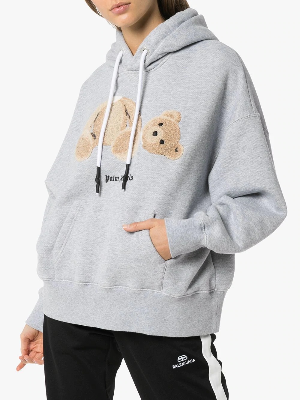 bear embroidered hoodie - 3