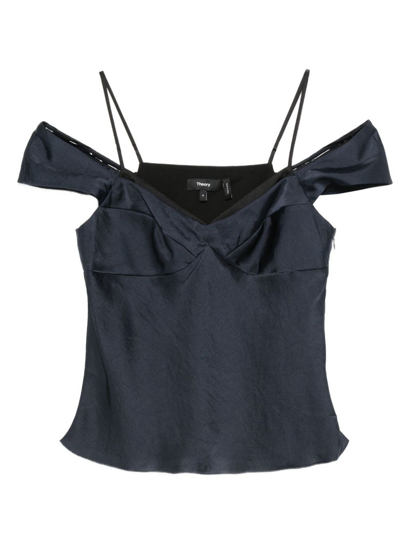 off-shoulder satin top 1