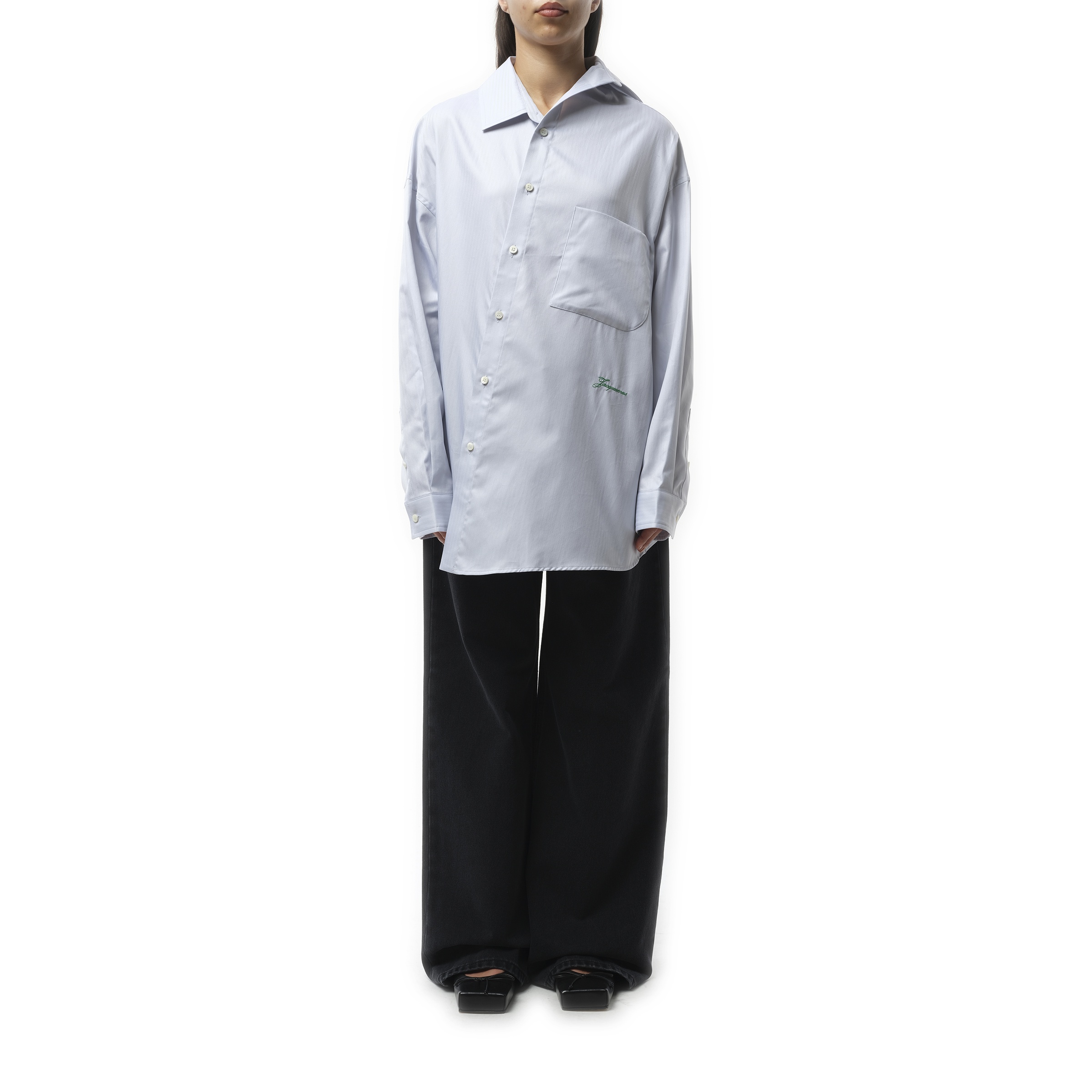 La Chemise Cuadro in Light Grey - 4