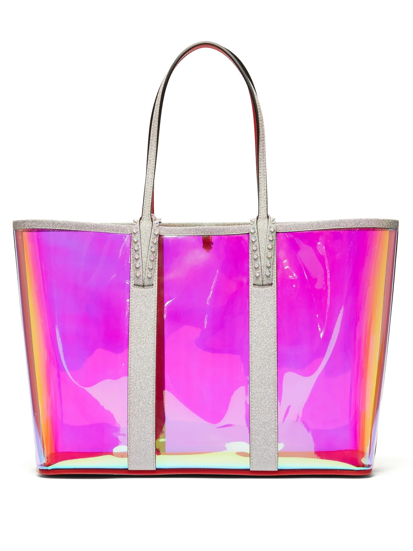 Cabata spike-embellished iridescent-PVC tote - 1