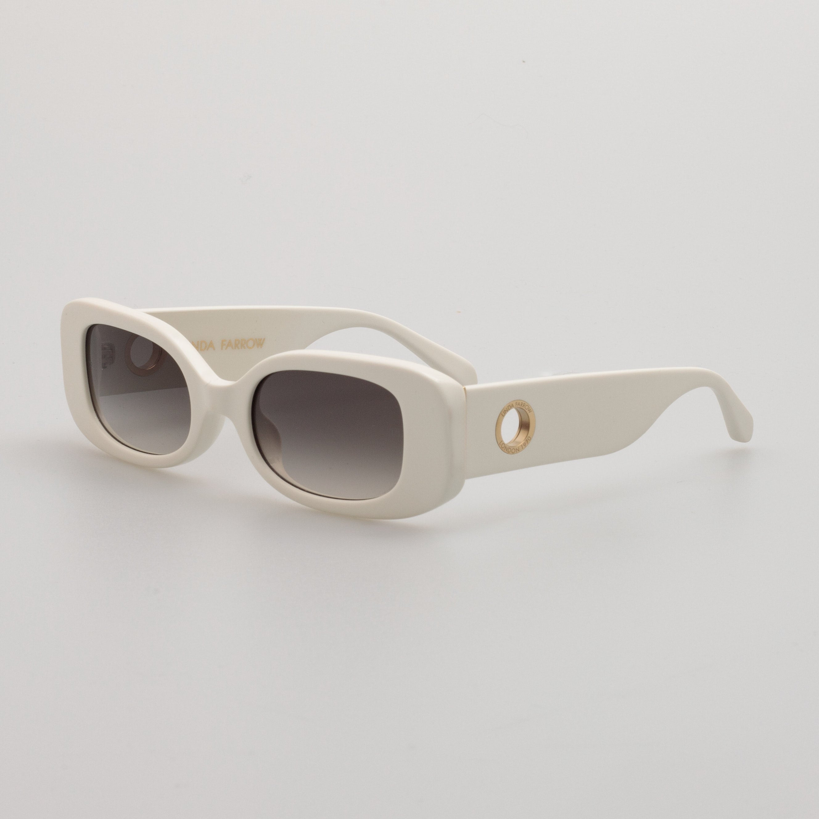 LOLA RECTANGULAR SUNGLASSES IN WHITE - 2