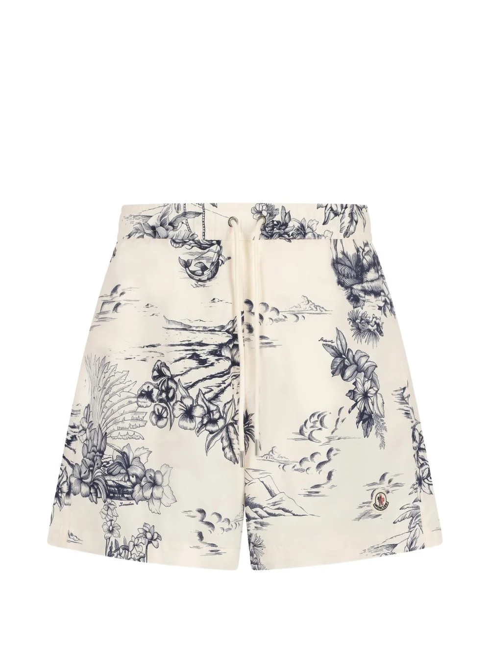 logo-patch swim shorts - 1
